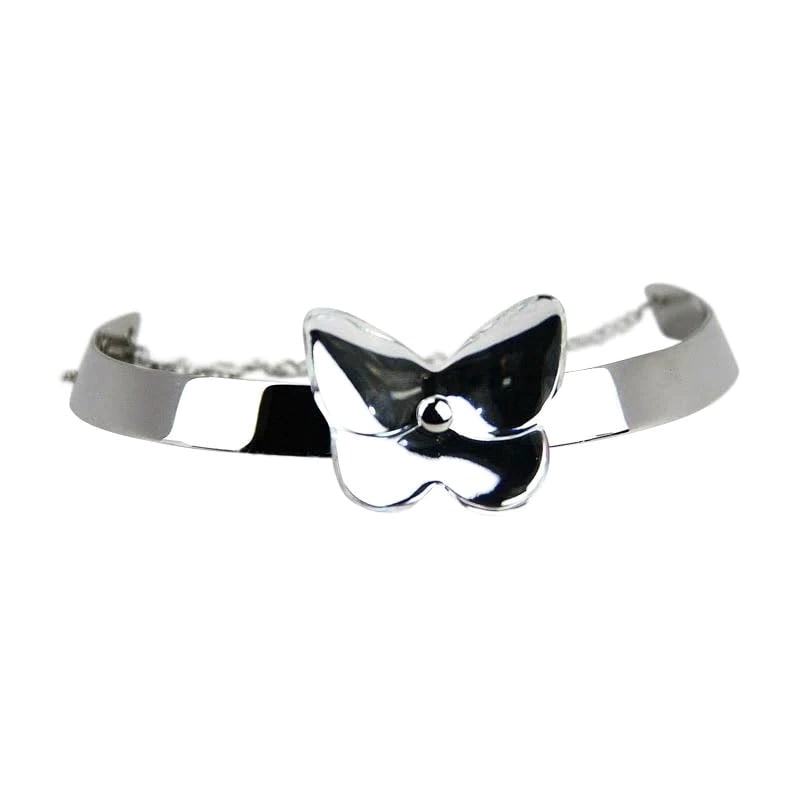 BACCARAT PAPILLON CLEAR MIRROR FLEXIBLE NECKLACE: MADE IN FRANCE100% AUTHENTICBACCARATTHIS IS AN UNIQUE & BEAUTIFUL ITEM!PAPILLON .925 STERLING SILVER NECKLACEMain Stone: Full-Lead Crystal, CLEAR MIRRORThis is 14" Long (with opening) + 3 1/2" Extensi