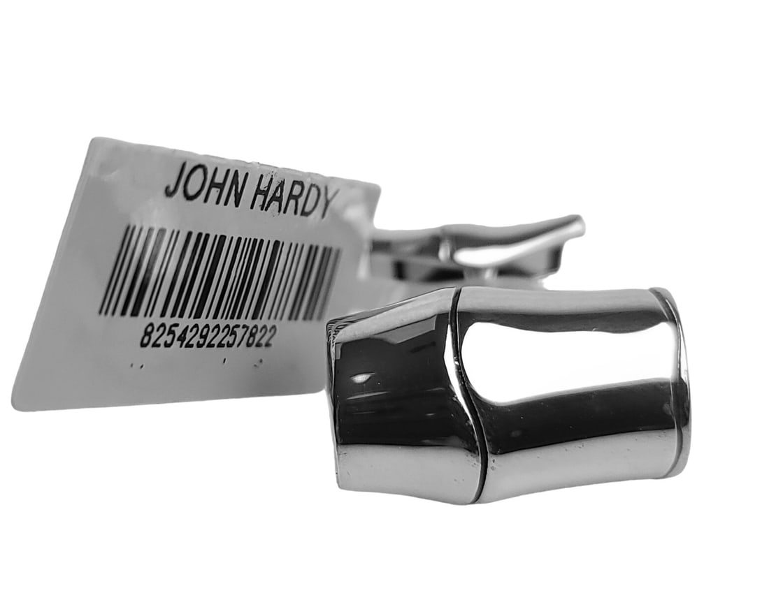 JOHN HARDY ST. SILVER BAMBOO RECTANGULAR CUFFLINKS 64C - 4
