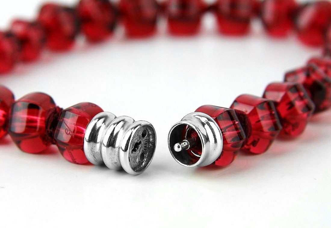 BACCARAT SHERAZADE MEDIUM RUBY RED NECKLACE ST.SILVER - 3