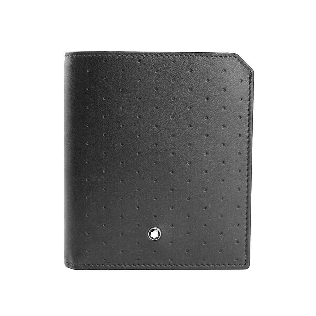MONTBLANC 118713 URBAN RACING SPIRIT BLACK LEATHER: MONTBLANCMONTBLANC 114666 URBAN RACING SPIRIT BLACK PERFORATED LEATHER BIFOLD WALLET 6CCIdent: 118713First Quality.Holds 6 Credit Cards. 2 Cash Compartments.Dimensions: 9.5 cm (H) x 10.5 cm (L). A bif