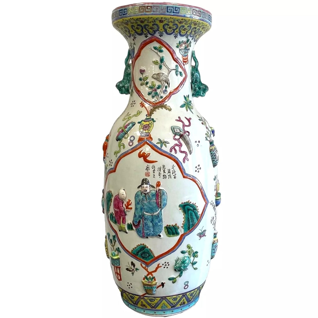 27"H. Chinese Antique Large Porcelain Vase Great Condition Marked on the Bottom (1 of 7)