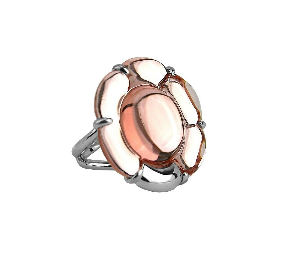 BACCARAT B FLOWER ST.SILVER LIGHT PINK MIRROR LARGE RING Sz 7 (US)- 55: MADE IN FRANCE100% AUTHENTICBACCARATB FLOWER .925 STERLING SILVER LARGE RINGMain Stone: Full-Lead Crystal, LIGHT PINK MIRROR.Ring Stone Approx 1 1/4" Diameter.SIZE 55 = 7 (US)ID: 2807213BRAND NEW, NO
