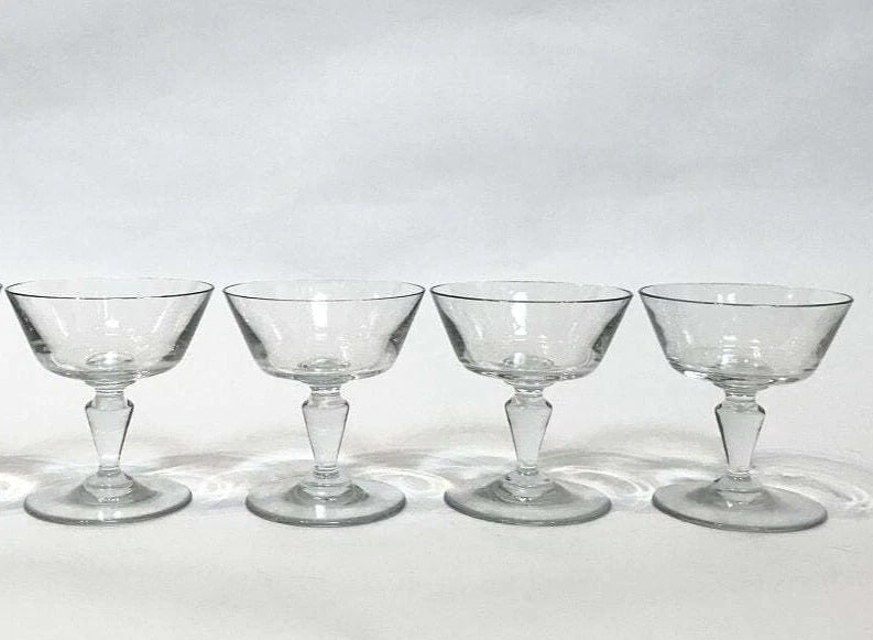 Set of 4 Baccarat Crystal Champagne Goblets 5"H Great Conditions, all Marked, Rare (1 of 4)