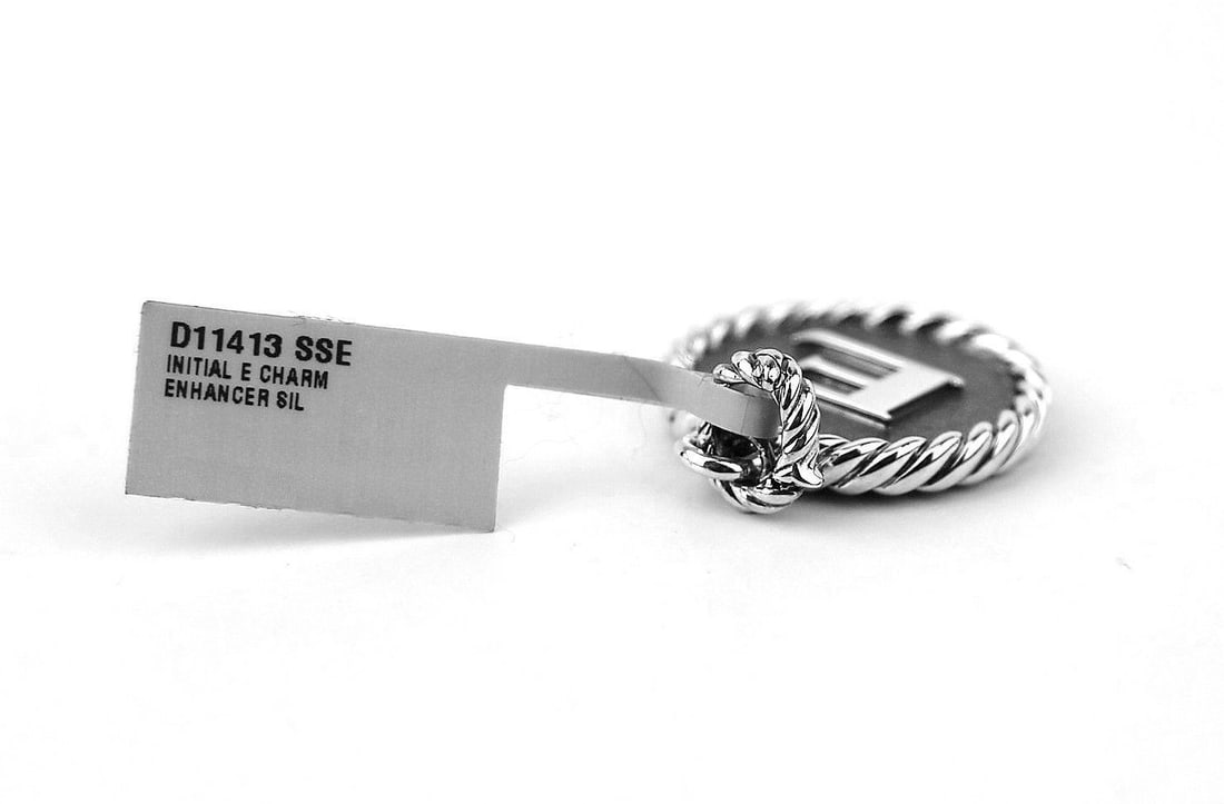 DAVID YURMAN AMAZING SOLID STERLING SILVER INITIAL "E" 23 mm ROUND PENDANT - 3
