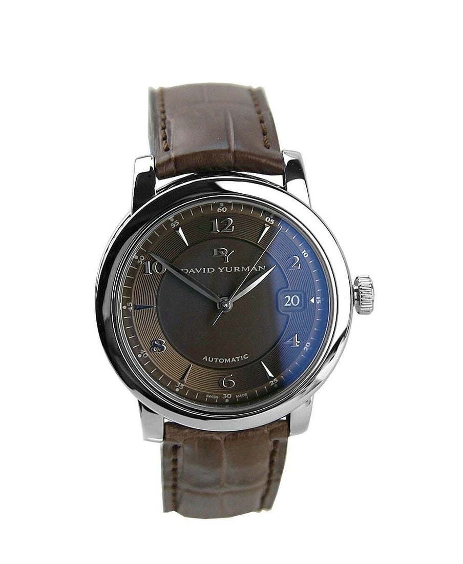 DAVID YURMAN STAINLESS STEEL & ST. SILVER WATCH BROWN, SWISS MADE (1 of 12)