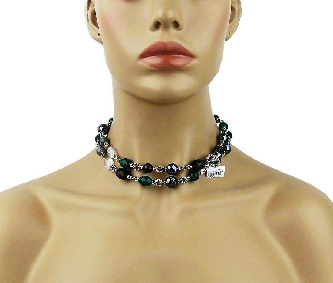 DAVID YURMAN ST. SILVER SEMIPRECIOUS 18K GOLD 34" VIRIDIAN BEAD NECKLACE 10N: 100% BRAND NEW IN ORIGINAL BOX & POUCH100% AUTHENTICAbsolutely UNIQUE & GORGEOUS! DAVID YURMANGORGEOUS GREEN NECKLACEPLEASE SEE ALL 8 PICTURES, as they are Main Part of a Description!MADE OF SOLID STE