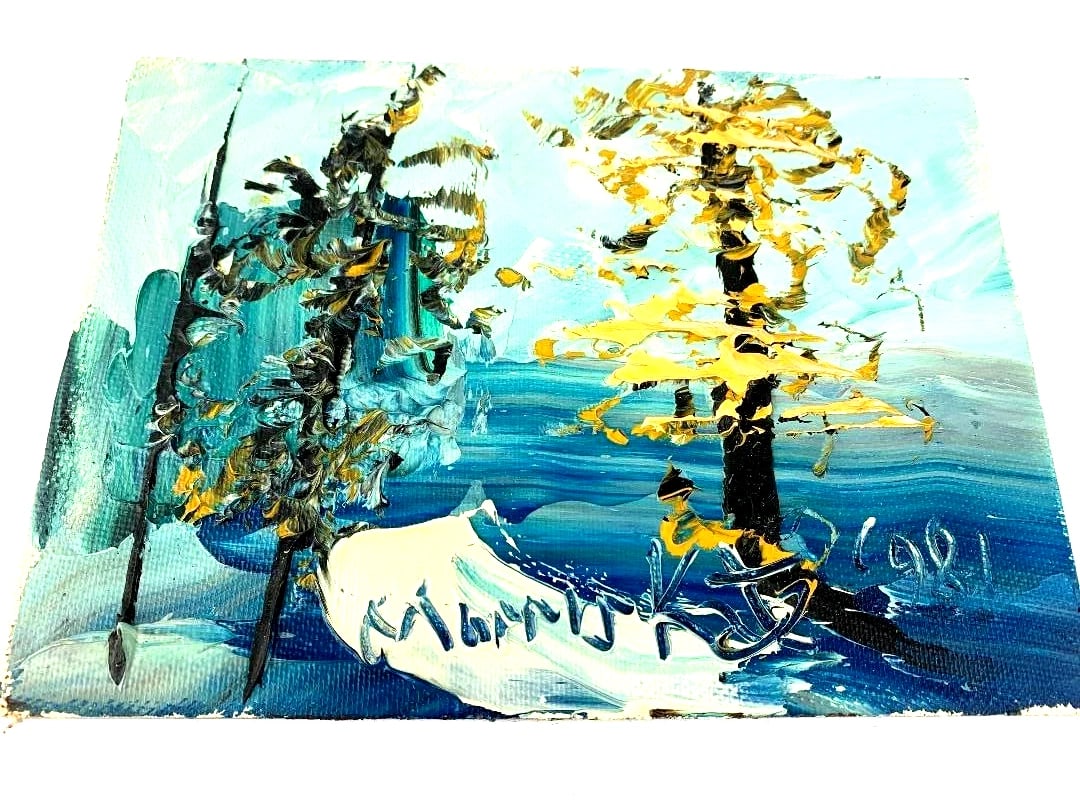 Morris Katz Signed Amazing Original Oil Painting Great Condition, Size 7" x 5" 1981: Morris Katz Signed Amazing Original Oil Painting Great Condition, Size 7" x 5" 1981. BE A PART OF HISTORYMorris Katz Signed Amazing Original Oil Painting, Great Condition, Size 7" x 5" "Nature. Morris