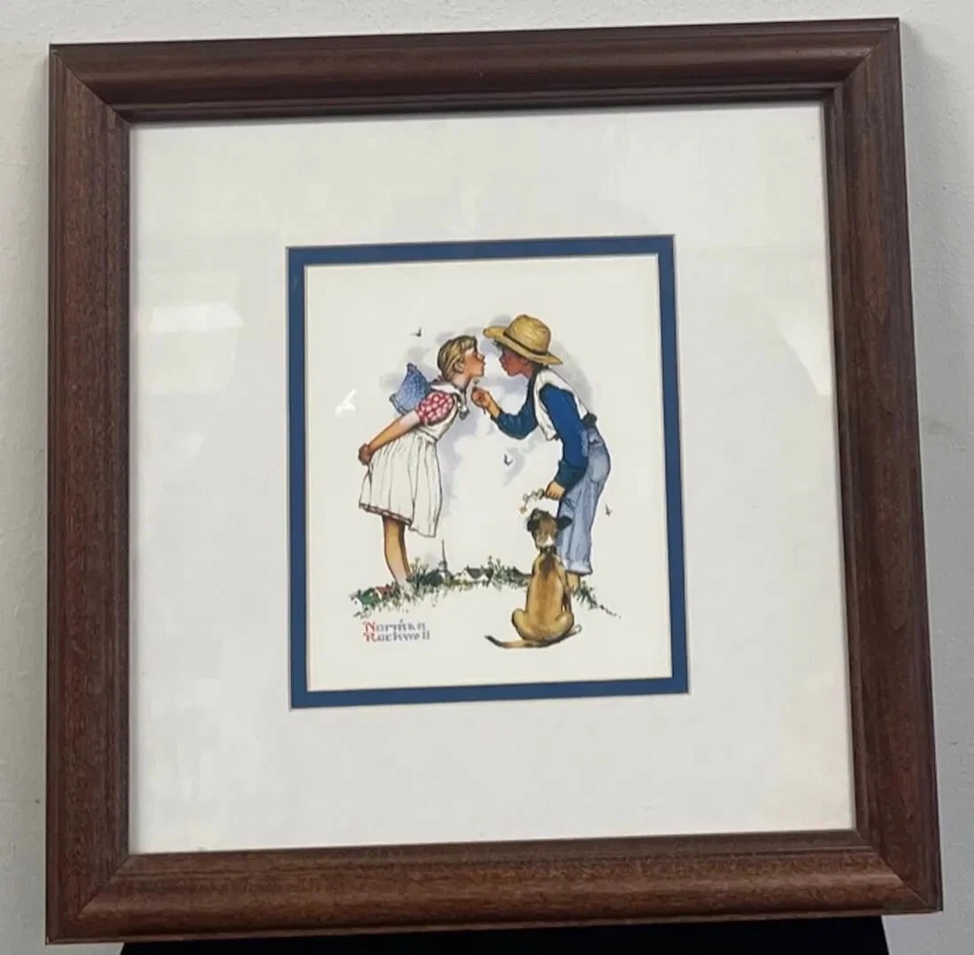 Vintage Norman Rockwell “Beguiling Buttercup” Lithograph Print 12" x 12”Nicely Framed: Original Norman ROCKWELL Lithograph print, Measurement approximate: 12"w x 12"h (frame), 5"w x 6"h (artwork); Material: Lithograph on paper 100% AuthenticGreat Vintage, Like New Condition, Nicely Fram