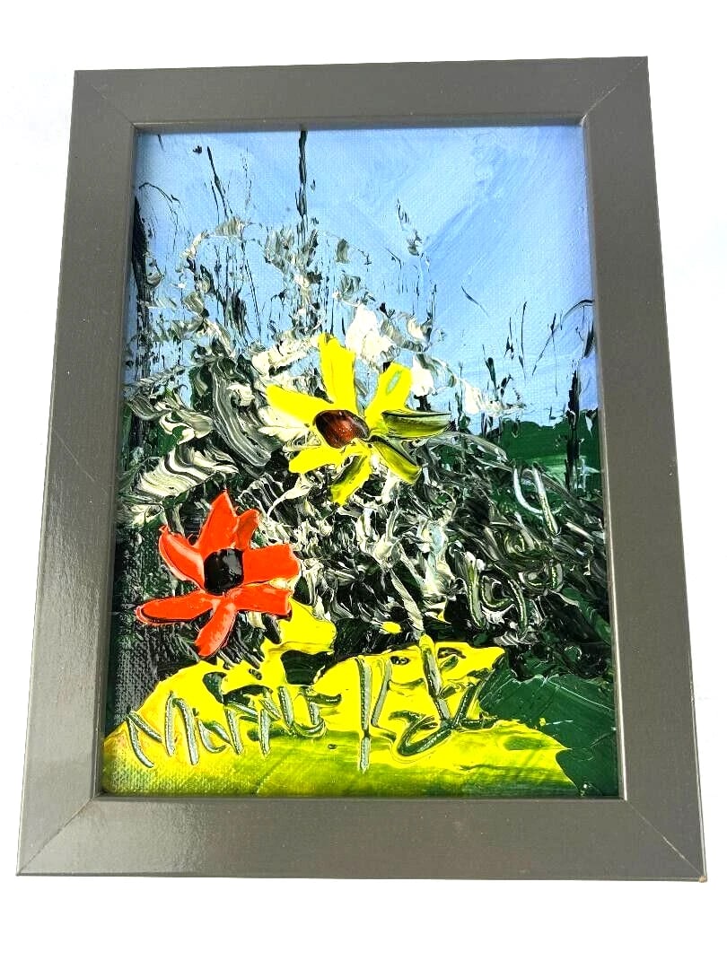 Morris Katz Signed Amazing Original Oil Painting Framed Early Work 1977, 8"x6" (1 of 4)