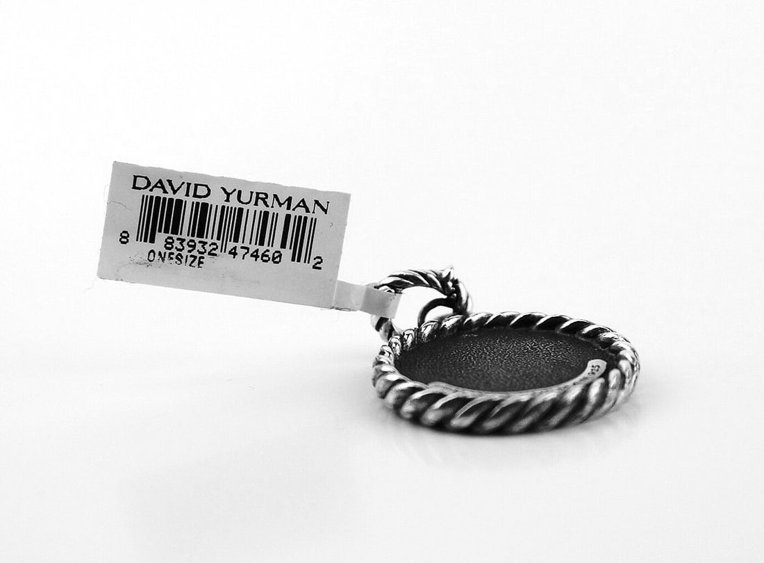 DAVID YURMAN SOLID ST. SILVER INITIAL "O" 23 mm ROUND PENDANT - 4