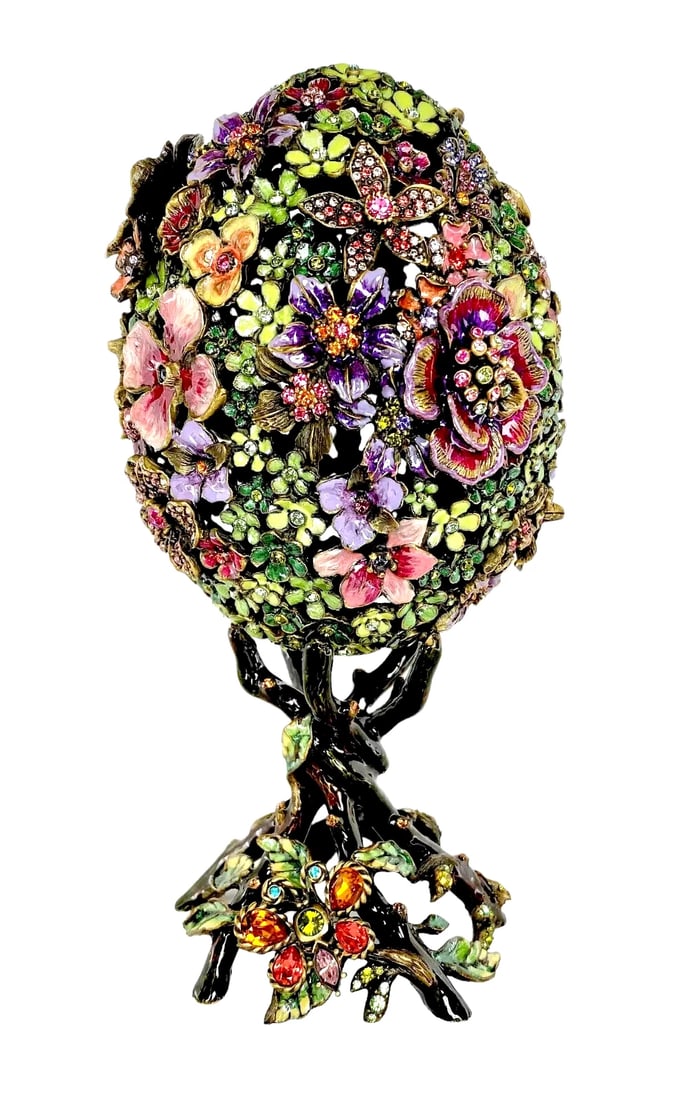 JAY STRONGWATER MILLE FIORE BOXWOOD EGG ADALINA FLORA & BEE LTD OF 350 BRAND NEW IN ORIGINAL JAY BOX (1 of 14)