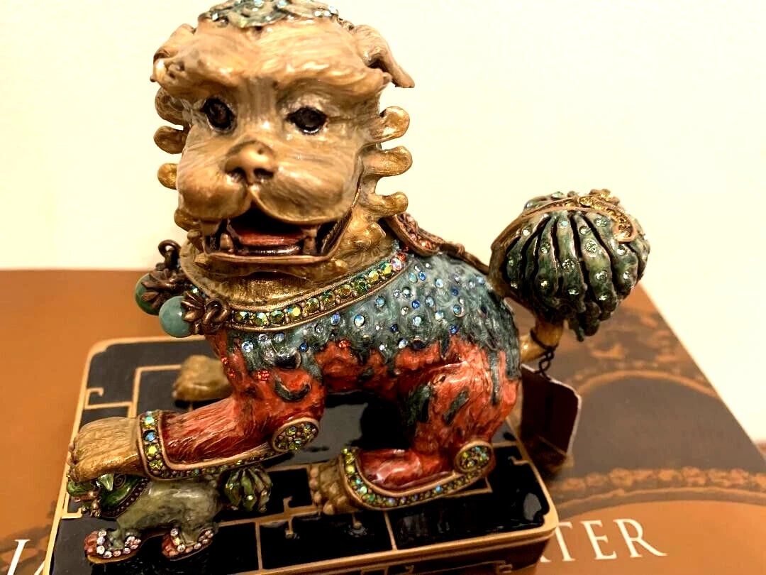 Jay Strongwater RARE Right Hand Foo Dog Gilgamesh Ltd Ed # 224 / 300 Chinoiserie NEW in Original Bo (1 of 11)