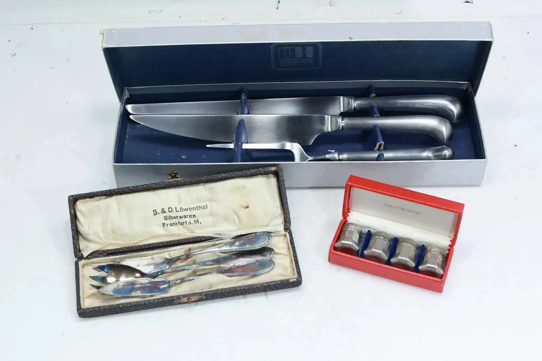 3 Boxes Cutlery , Salt and Pepper; box sizes 5 in. , 9.25 in. , 17 in. 100% Authentic. (1 of 10)