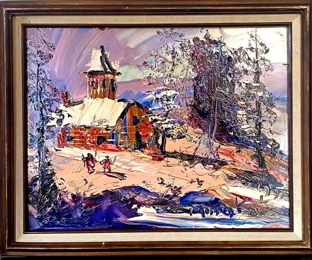 Morris Katz BEST 1991 LARGE 22"x18" Original Oil Painting Nicely Framed, Village: Beautiful Japanese Village scene by water Oil on Canvas Painting. Signed and Dated 1991 by listed artist Morris Katz. Large piece: 22" x 18" ConditionNo damage to the art to report Beautiful Frame is 