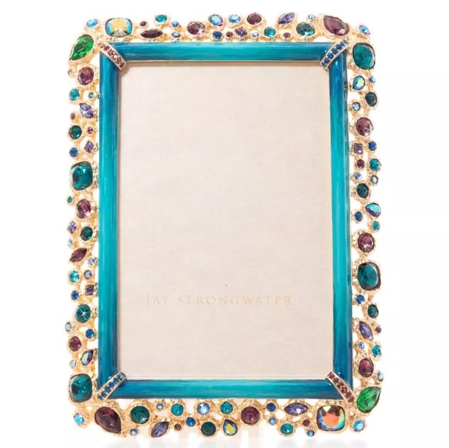 JAY STRONGWATER Gorgeous Emery Bejeweled 4" x 6" Frame- Peacock (1 of 4)