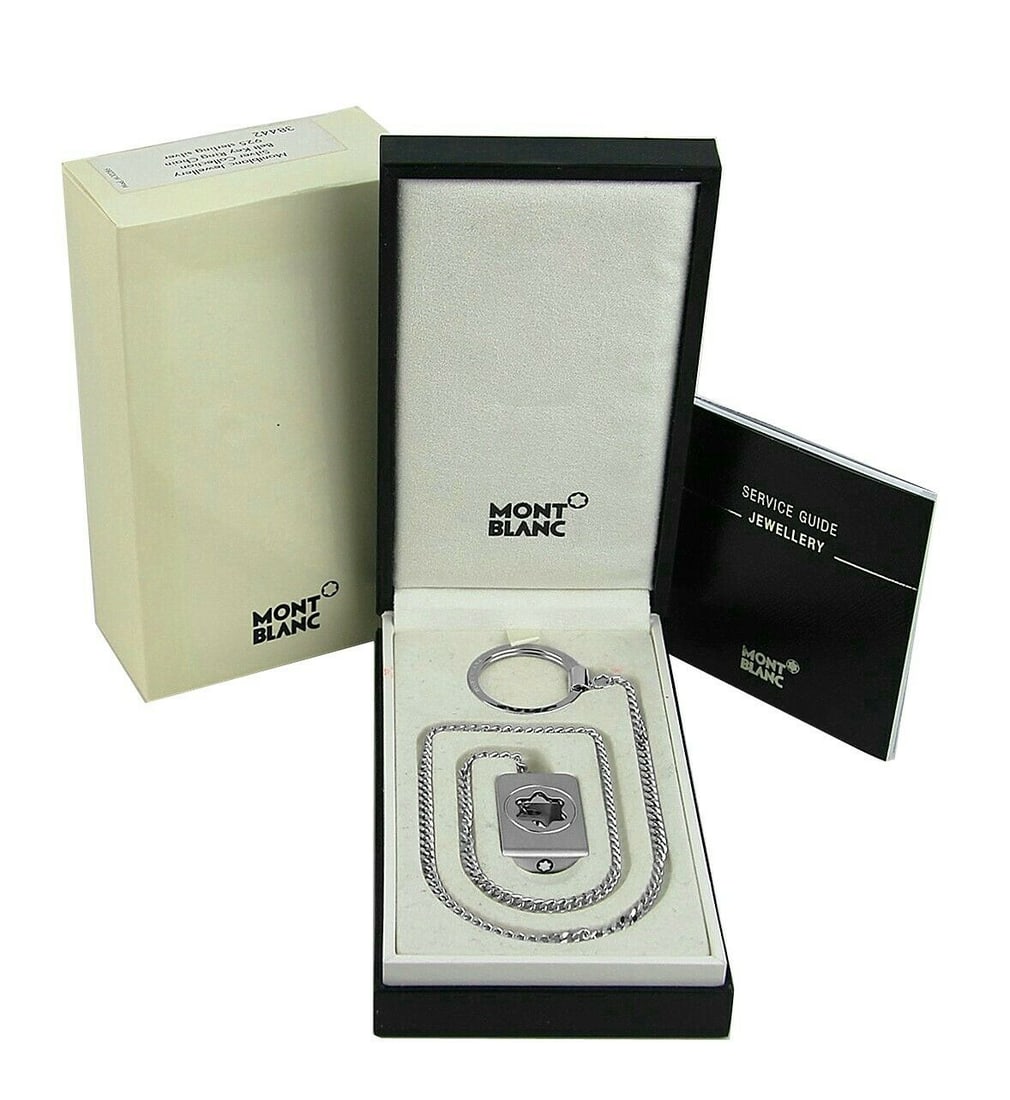 MONTBLANC .925 ST. SILVER BELT KEY RING CHAIN 38442: MONTBLANCBRAND NEW, ORIGINAL BOXJEWELRY SILVER COLLECTIONSTERLING SILVER BELT KEYRING100% AUTHENTIC & 100% BRAND NEW - GUARANTEEDKey Ring Itself Made of Steel: 30 mm Diameter.Measurements: Chain: 16"B