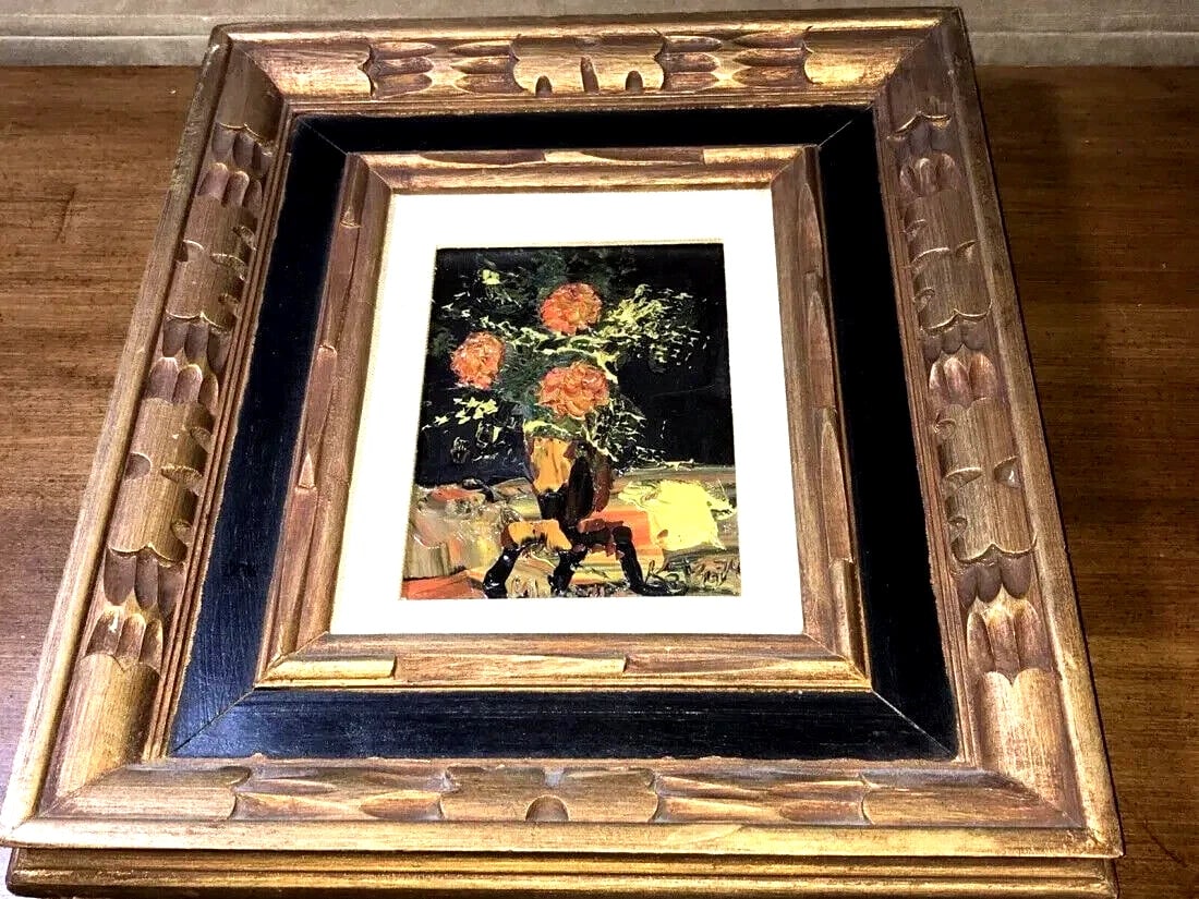 Morris Katz Oil Painting 1978 Floral Design, Beautiful Frame Mint Condition 100% Authentic (1 of 4)