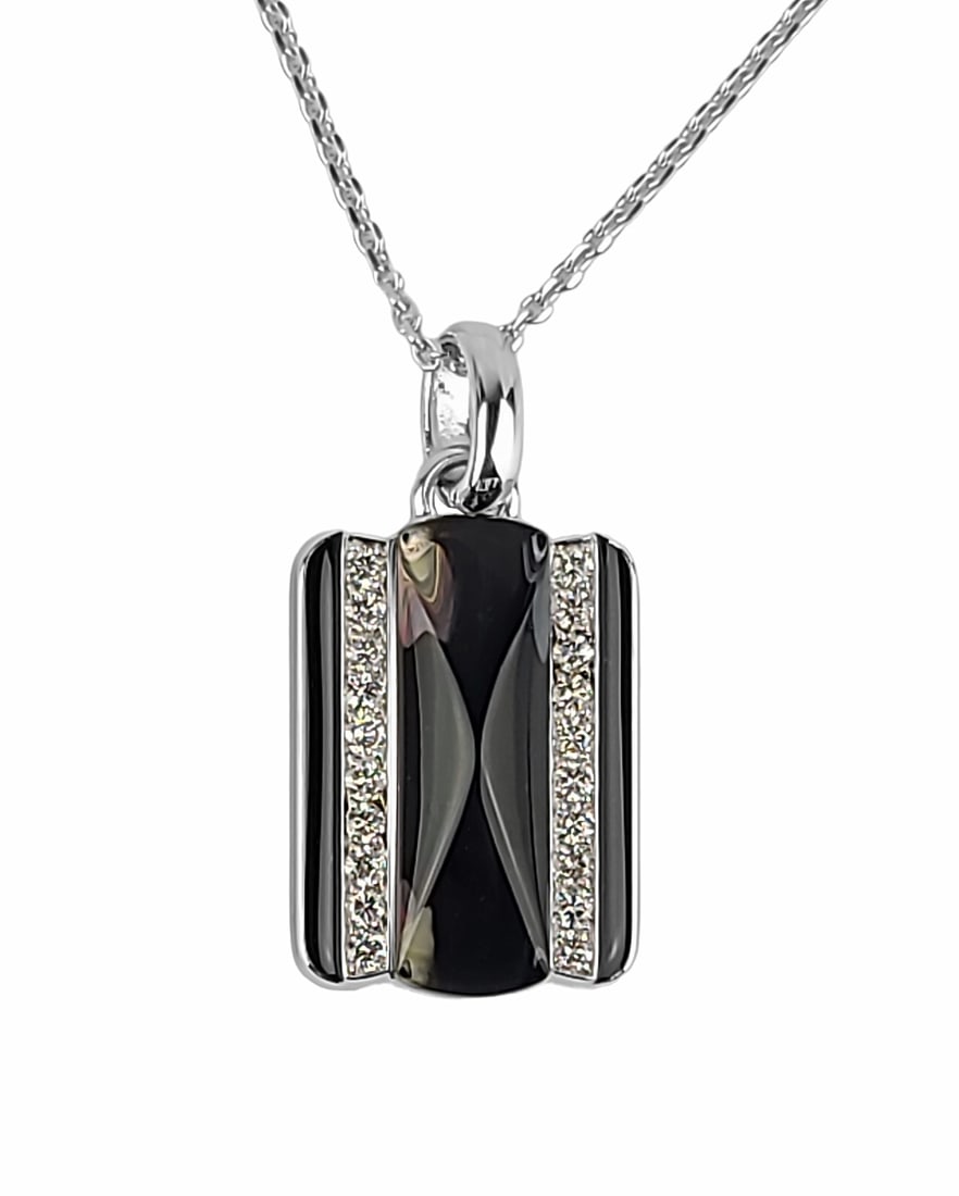 BACCARAT Jewlry St. Silver Louxor Diamond Black Mordore Necklace