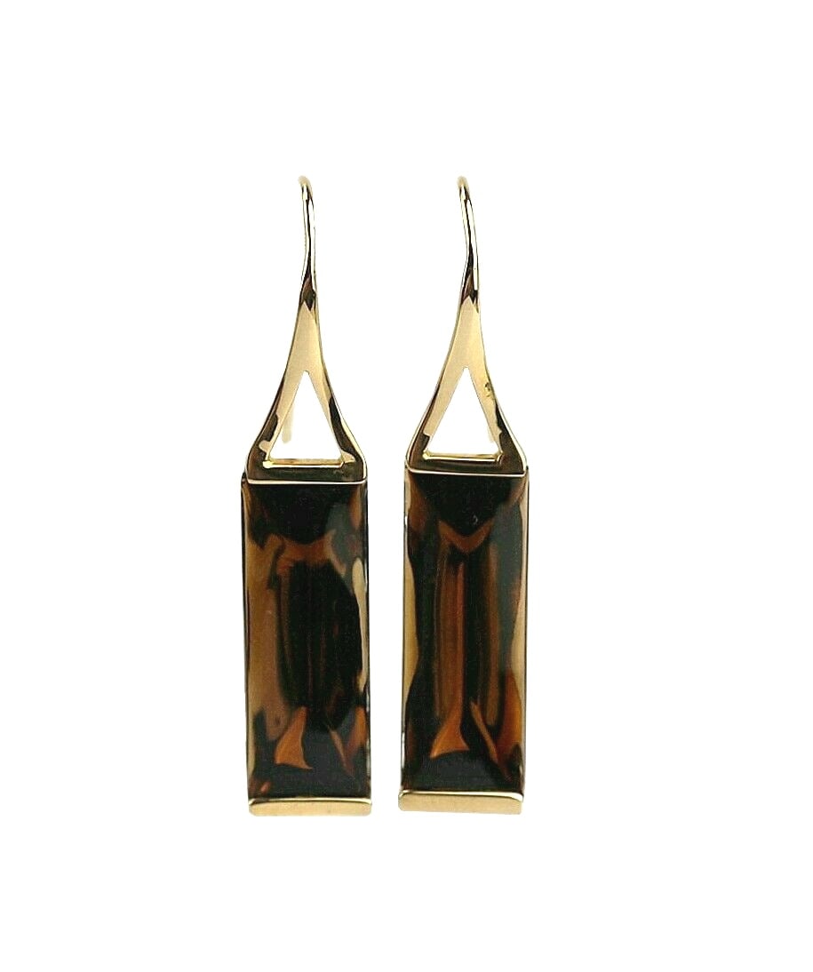 BACCARAT JEWELRY INSOMNIGHT BROWN MORDORE 18K SOLID GOLD EARRINGS