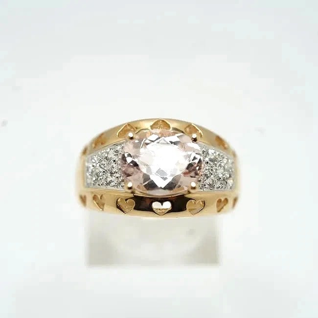Stunning 14K Solid Yelow Gold with Quality Pink Amethyst Ring Size 8; 8.9 grams (1 of 8)