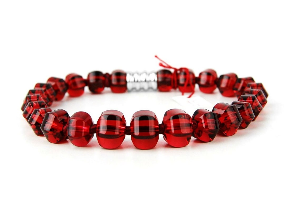 BACCARAT SHERAZADE MEDIUM RUBY RED NECKLACE ST.SILVER