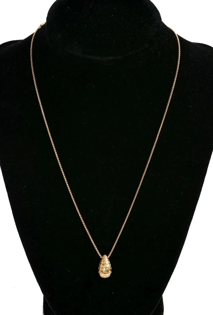 JOHN HARDY 18K YELLOW GOLD SIGNATURE ROUND ADJUSTABLE PENDANT NECKLACE 9.35 Gms