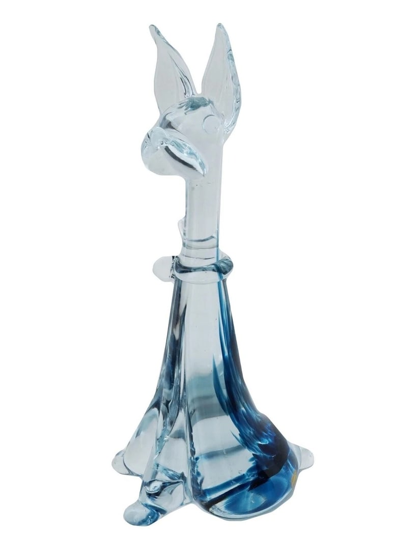 Vintage Murano Handmade in Italy Art Glass Gorgeous Dog Figurine 100% Authentic: Vintage Murano Handmade in Italy Art Glass Gorgeous Dog Figurine 100% Authentic 9.5" HighA vintage Italian Murano glass seated dog figurine. Circa the late 20th century. Murano is known for its art gl