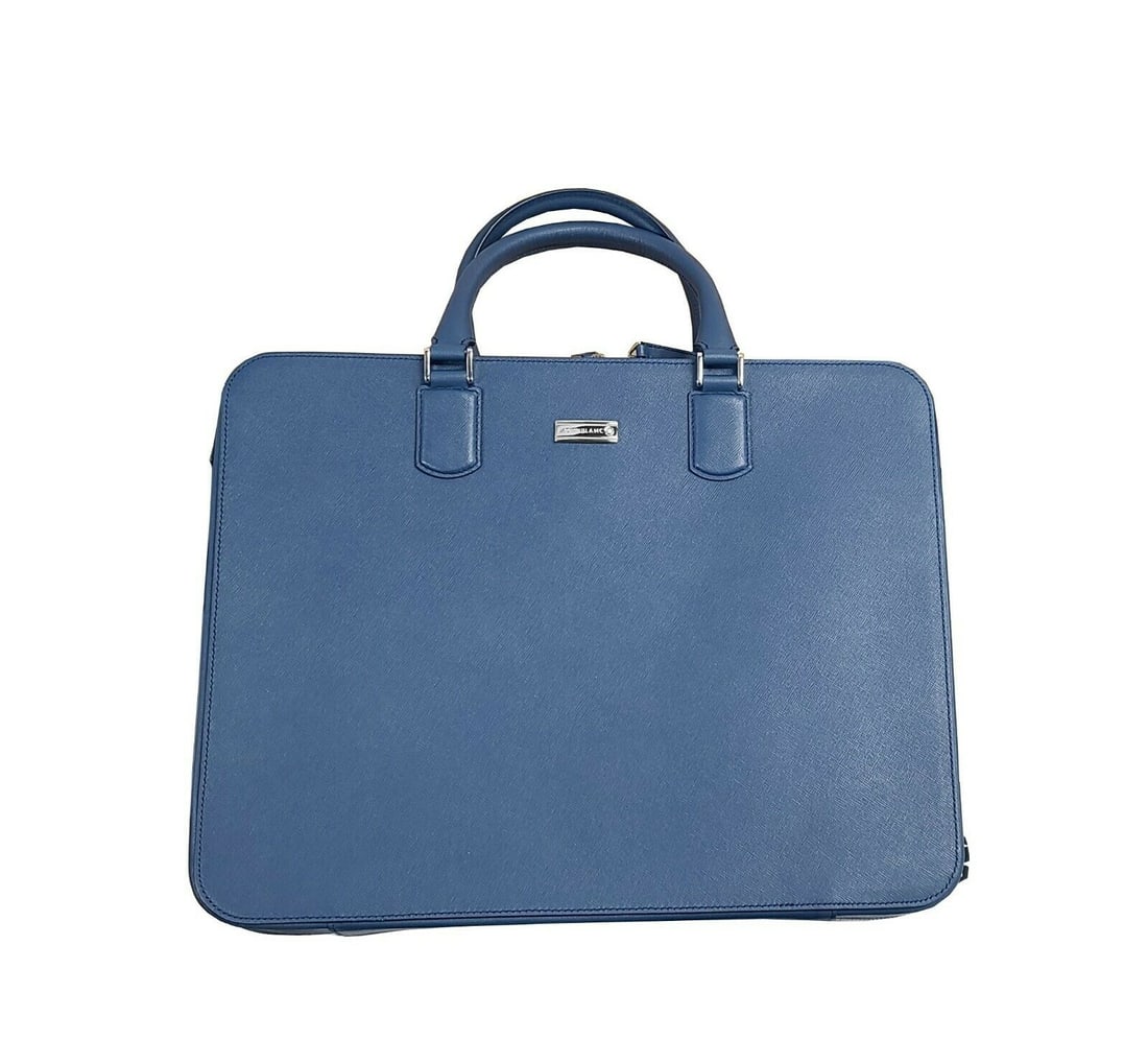 MONTBLANC MEISTERSTUCK SELECTION PETROL BAG BRIEFCASE 112418: MONTBLANCIdent: 112418100% AUTHENTIC & 100% BRAND NEW.First Quality MONTBLANC MEISTERSTUCK SELECTION BLUE PETROL BAG BRIEFCASE LEATHER NEW 112418MULTIPLE POCKETS INSIDE.Petrol Blue Saffiano Printed Le