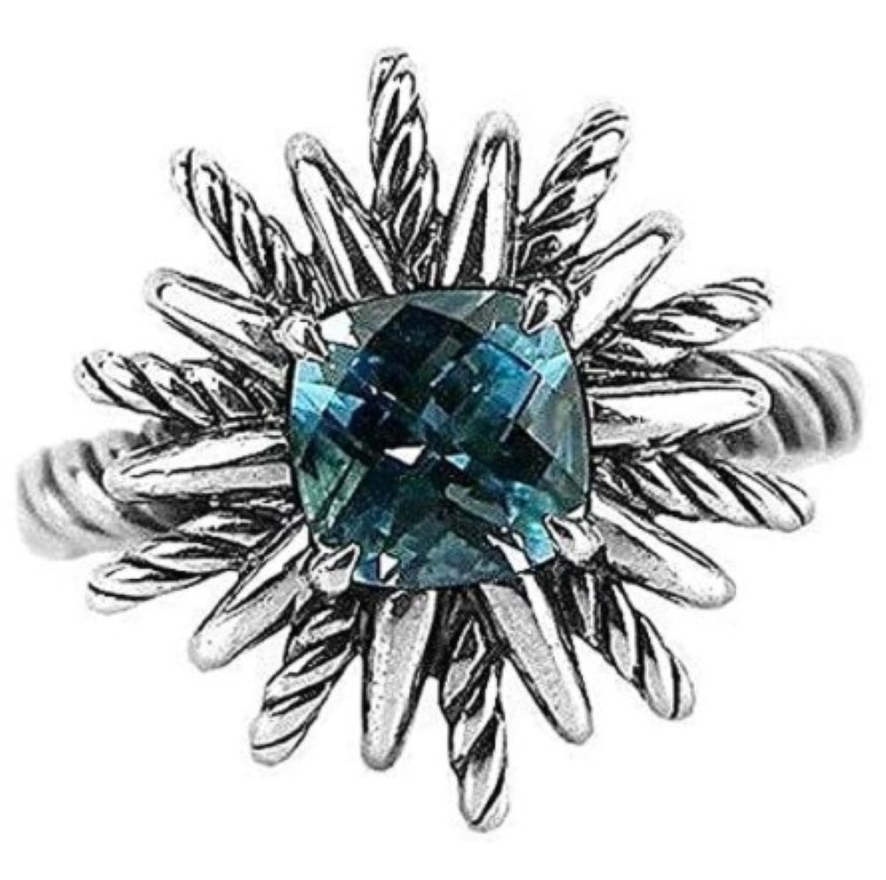 David Yurman 18mm Starburst Ring Blue Topaz#1R (6) (1 of 2)