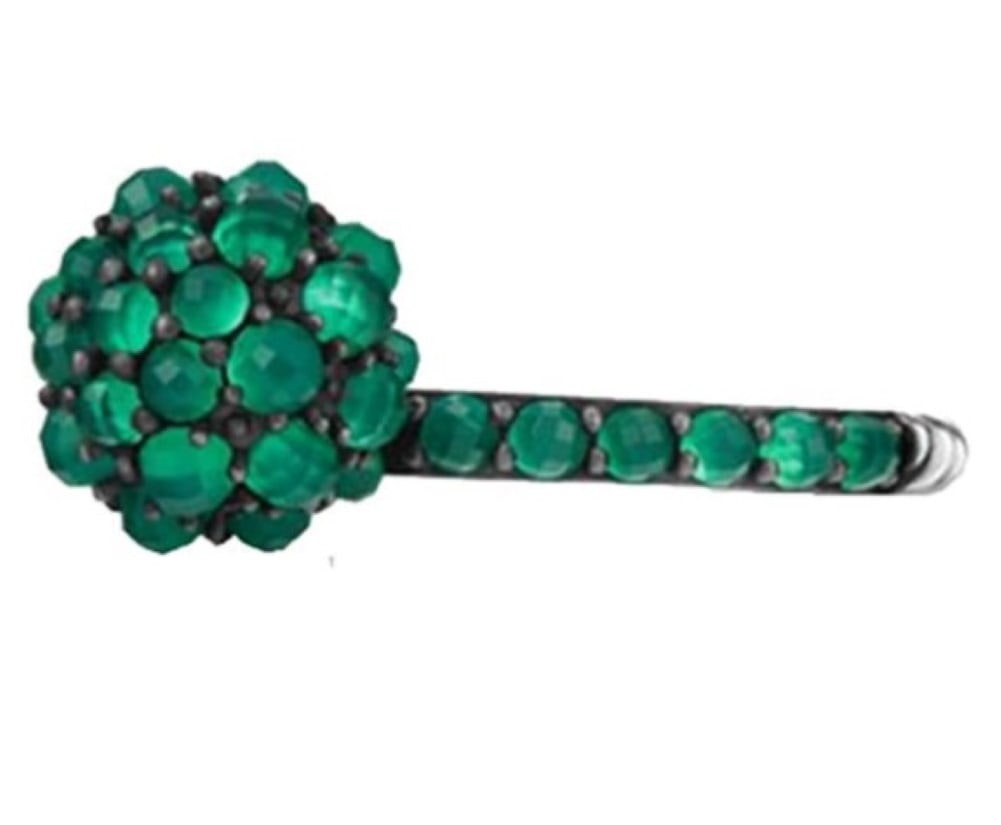 David Yurman 10mm Osetra Cable Berries Green Onyx Ring # 31R (1 of 3)