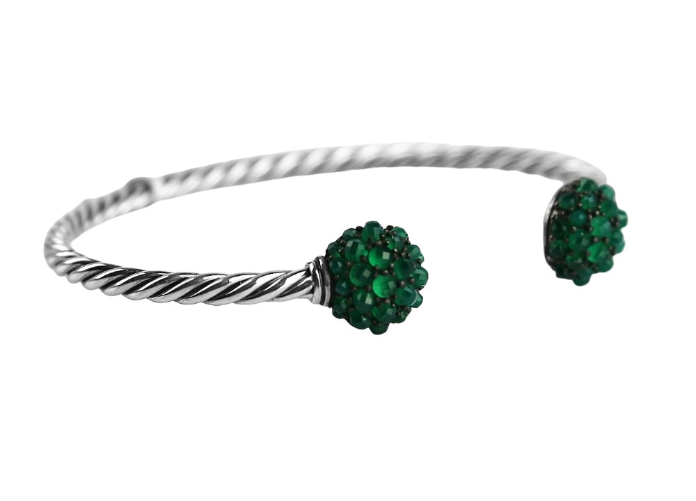 DAVID YURMAN OSETRA CABLE GREEN ONYX BERRIES BRACELET SZ M: Absolutely UNIQUE & GORGEOUS! DAVID YURMANGORGEOUS CABLE OSETRA BERRIES BRACELETSOLID STERLING SILVERMADE OF SOLID .925 STERLING SILVER & GREEN ONYX TWO STATIONSPLEASE SEE PICTURES FOR DETAILS!Each On