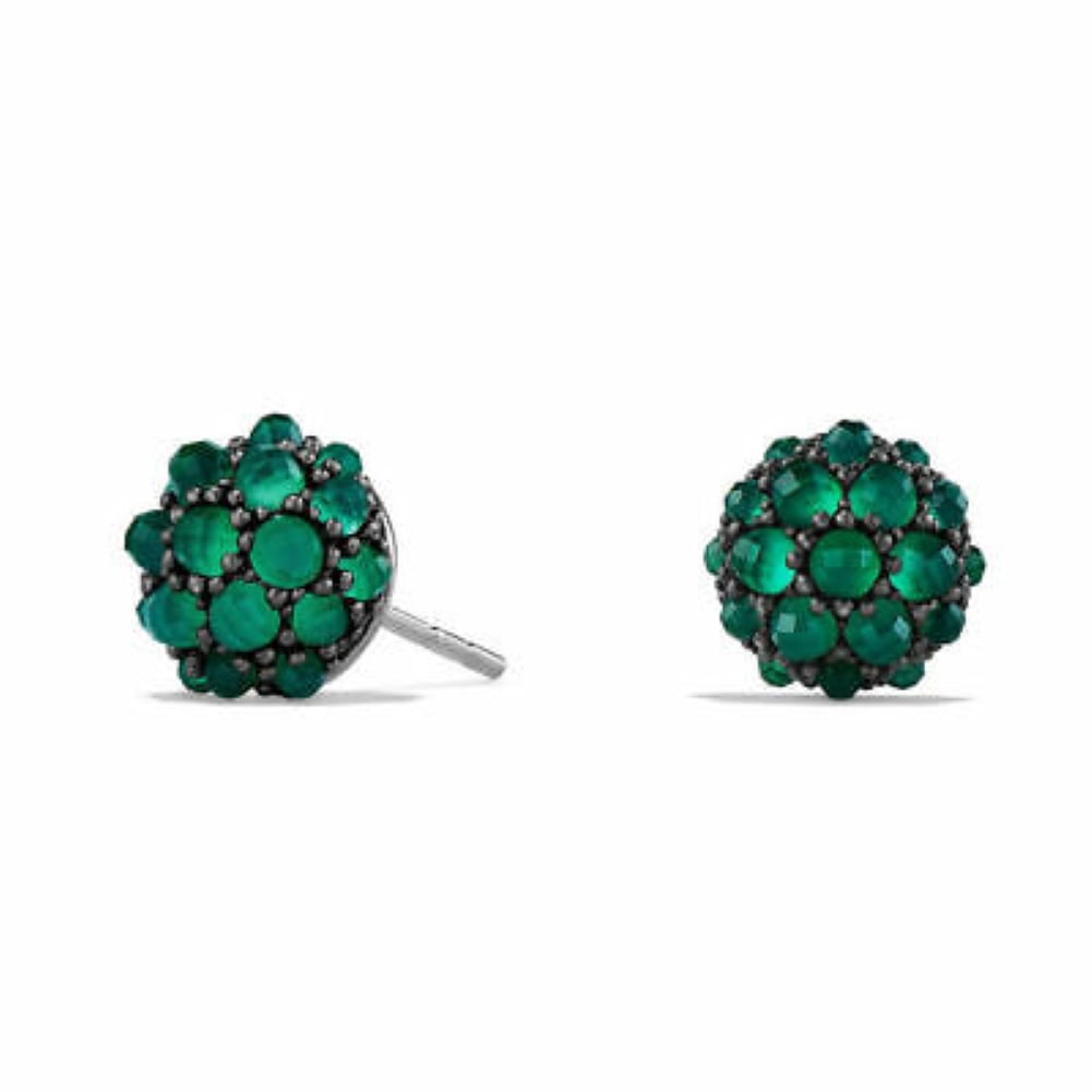 David Yurman 10mm Osetra Cable Berries Green Onyx Stud: Absolutely UNIQUE & GORGEOUS! DAVID YURMAN GORGEOUS 10mm Cable Berries Stud Earrings. MADE OF .925 Sterling silver and darkened sterling silver. Faceted gemstones. Post back. Comes with ORIGINAL BOX, 