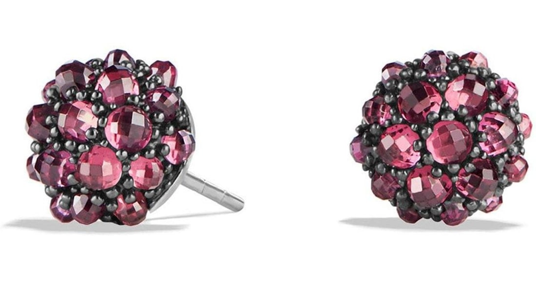 David Yurman 10mm Osetra Cable Berries Rhodolite Garnet Stud (1 of 2)