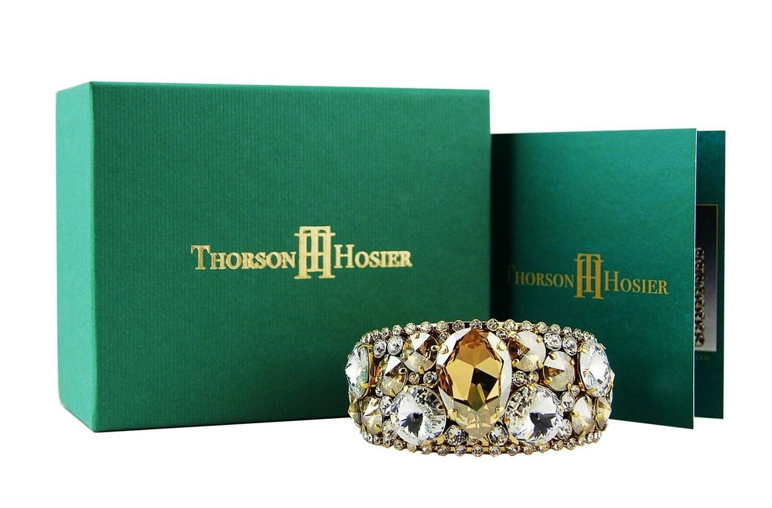 THORSON HOSIER GOLDEN SHADOW CUFF BRACELET SWAROVSKI