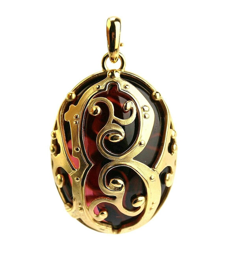 BACCARAT FAVORITE VERMEIL ST. SILVER PINK MORDORE LRG PENDANT