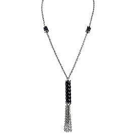 BACCARAT TORSADE ST. SILVER LARGE MIDNIGHT: MADE IN FRANCE100% AUTHENTICBACCARATMIDNIGHT BLUE TORSADE .925 STERLING SILVER NECKLACEMain Stones, LARGE Full-Lead Crystal.LONG 26" (Including Main Crystal) WITH 2" EXTENSIONTHICK CHAIN BRAND NEW, OR