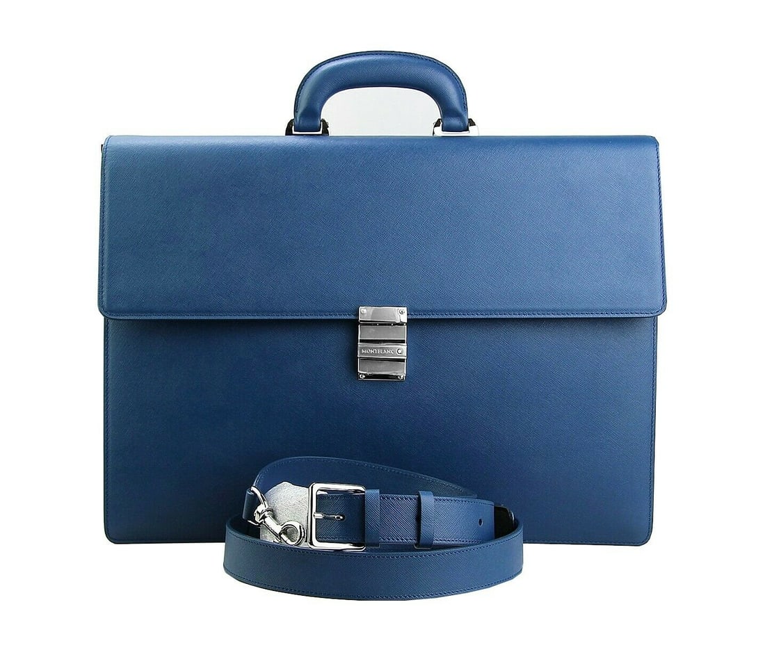 MONTBLANC 112416 BLUE SARTORIAL DBL GUSSET LARGE BRIEFCASE BAG: MONTBLANCIdent: 112416This is an AMAZING Quality Briefcase!!!100% AUTHENTIC & 100% BRAND NEW.First Quality LARGE DOUBLE GUSSET BRIEFCASE BAGMEASUREMENT 13" x 17" x 5" (43 x 32 x 12 cm)Montblanc Sartor