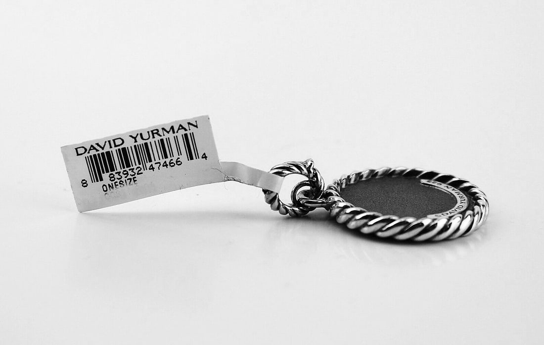 DAVID YURMAN SOLID STERLING SILVER INITIAL "U" 23 mm ROUND PENDANT - 5