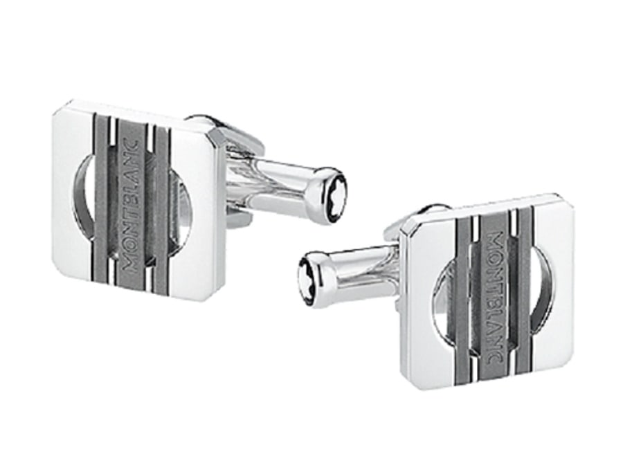 MONTBLANC 3 RINGS ICONIC LINES CUFFLINKS ST. STEEL & GRAY PVD NEW 111335: MONTBLANC BRAND NEW, NO BOXMEN'S JEWELRY COLLECTION CUFFLINKS STAINLESS STEEL GRAY PVDICONIC LINES - SQUARE, 3 RINGS14 mm SQUAREIDENT: 111335Made in Germany