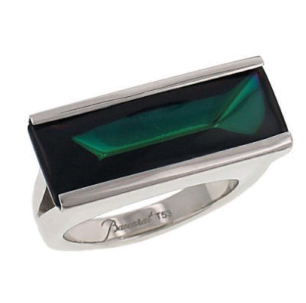BACCARAT MINI INSOMNIGHT MORDORE Sz. 6.5 ST SILVER RING GREEN