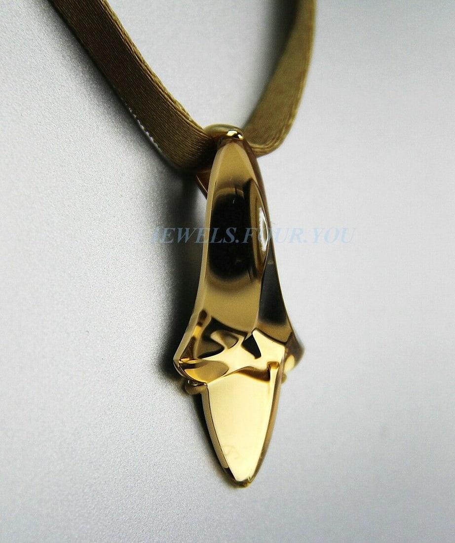 BACCARAT PAMPILLES SOLID 18K GOLD PENDANT NECKLACE SMALL MORDORE