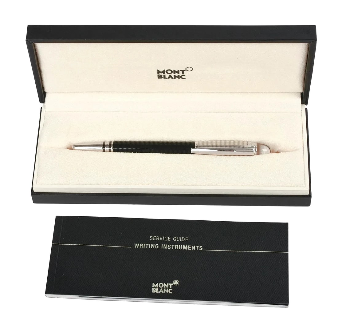 Montblanc StarWalker Due Ballpoint Pen Resin Black Slvr Fineliner 100% AUTHENTIC,Great Like New Cond (1 of 6)