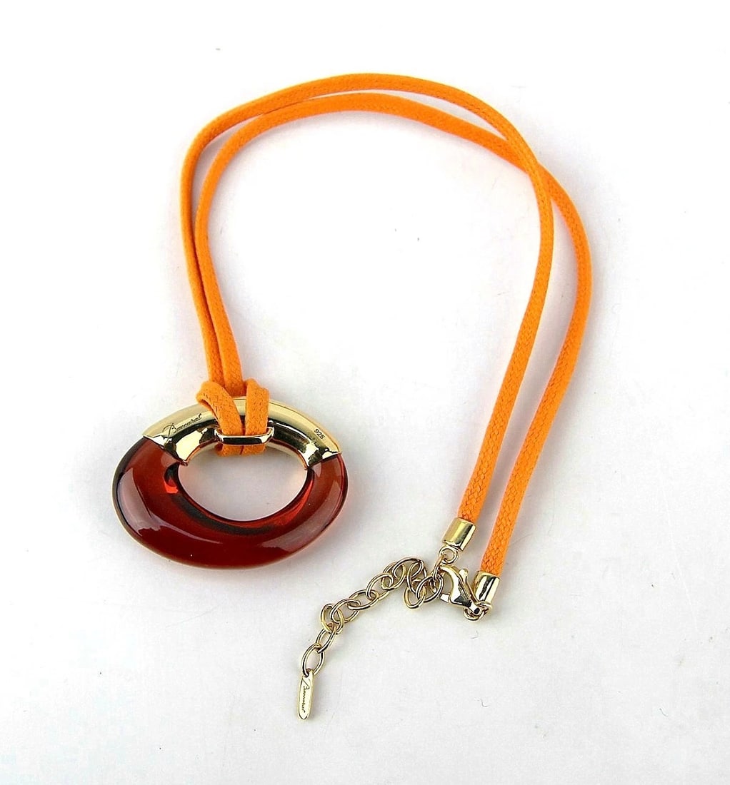 BACCARAT GALEA VERMEIL SILVER WITH MAHOGANY CRYSTAL RING NECKLACE FRANCE NEW: BACCARATBrand New, NO BOX, Original Price Tag.Made in France Original GALEA Unique Pendant Necklace 2805652Please See ALL 2 Pictures, as they are Main Part of a Description!Made of SOLID 24K Gold Plat
