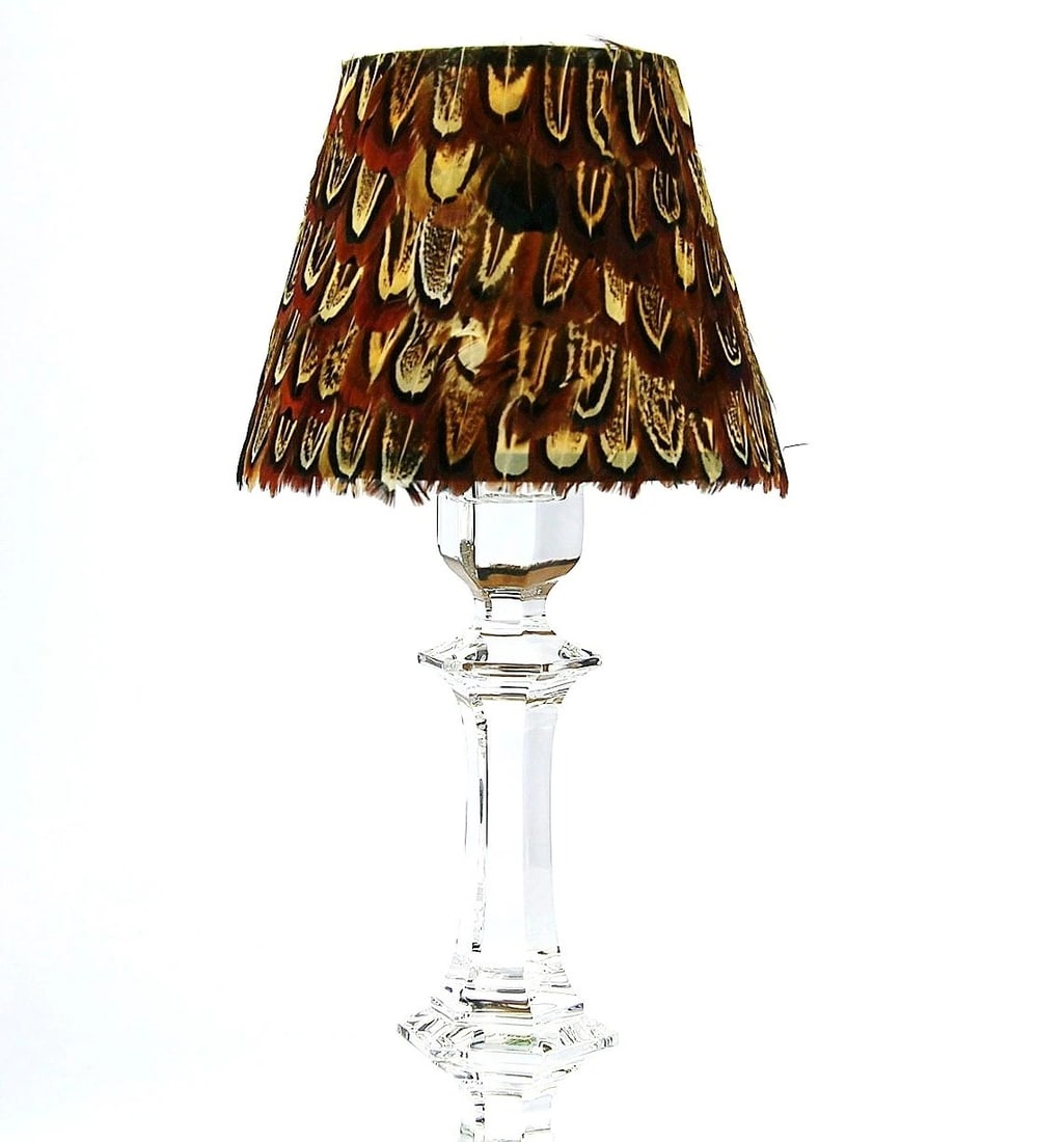 BACCARAT RARE REAL FEATHER TABLE SCONCE HANGING REPLACEMENT SHADE NEW