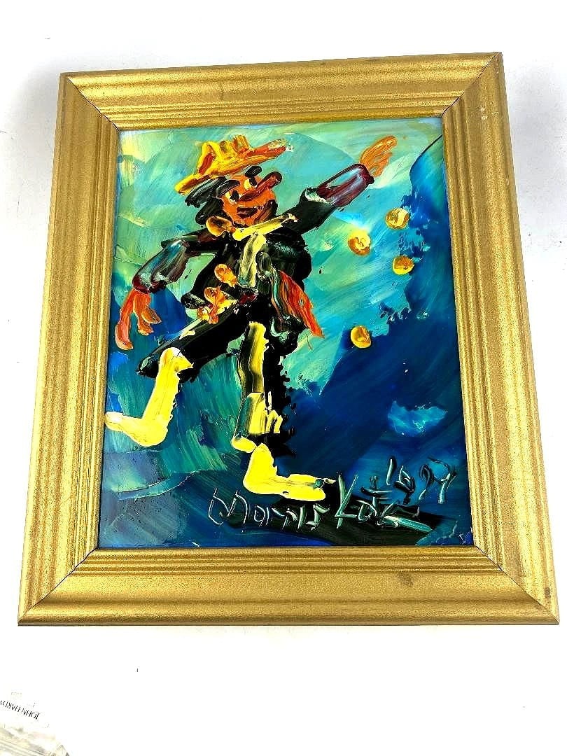Morris Katz Original Oil Painting 14" x 11" Signed "Dancing Clown" Nicely Framed (1 of 4)