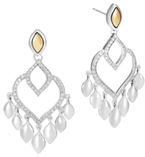 John Hardy Diamond 18K Gold and St. Silver Legends Naga: John Hardy Diamond 18K Gold and Sterling Silver Legends Naga Drop Dangle EarringsFrom the Legend CollectionSterling Silver 92518 K Yellow goldPave Diamonds approx. 0.53 tcwMeasures approx. 1 3/4" H x 