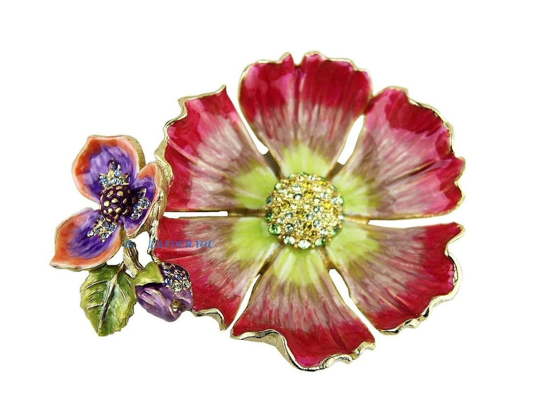 JAY STRONGWATER ANEMONE MAYA TRINKET TRAY PINK & YELLOW
