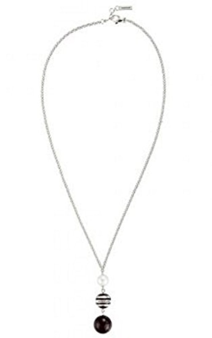 MONTBLANC ST. SILVER 9mm AKOYA PEARL ONYX RESIN NECKLACE (1 of 7)