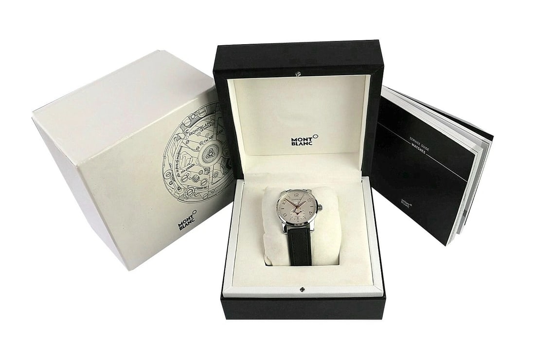 MONTBLANC TIMEWALKER STEEL & GOLD 42 mm WATCH 110579 NEW ORIGINAL BOX SWISS: MONTBLANC ABSOLUTELY FANTASTIC MONTBLANC TIMEWALKER STAINLESS STEEL 42 mm AUTOMATIC WATCH100% AUTHENTIC & 100% BRAND NEW · - Swiss Made - Cream Dial - Gold Hand and Markers- Index & Arabic Numeral Ho