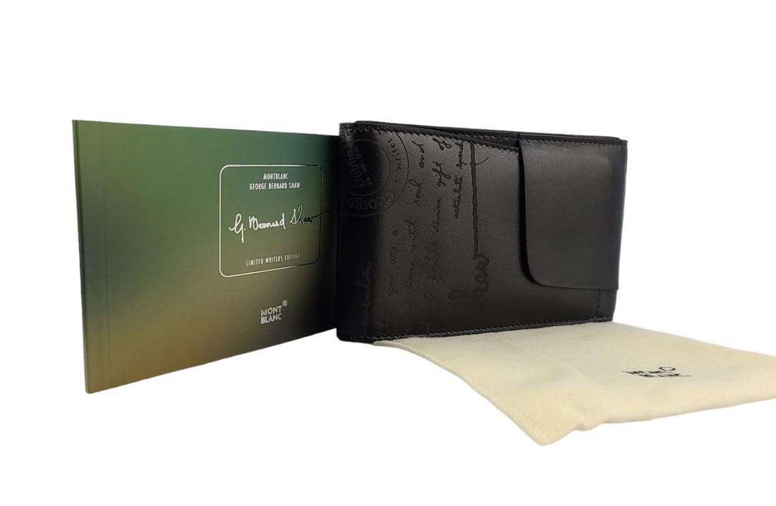MONTBLANC LTD WRITERS EDITION BERNARD SHAW LEATHER WALLET 103411 (1 of 9)
